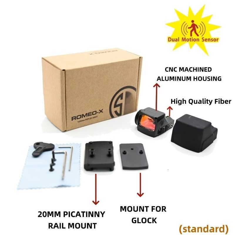 SG RX PRO Red Dot Sight x24mm Mini Pistol Handgun Reflex Sight wRM Footprint for Glock Optic Sight Compact Rifle ScopeW251025