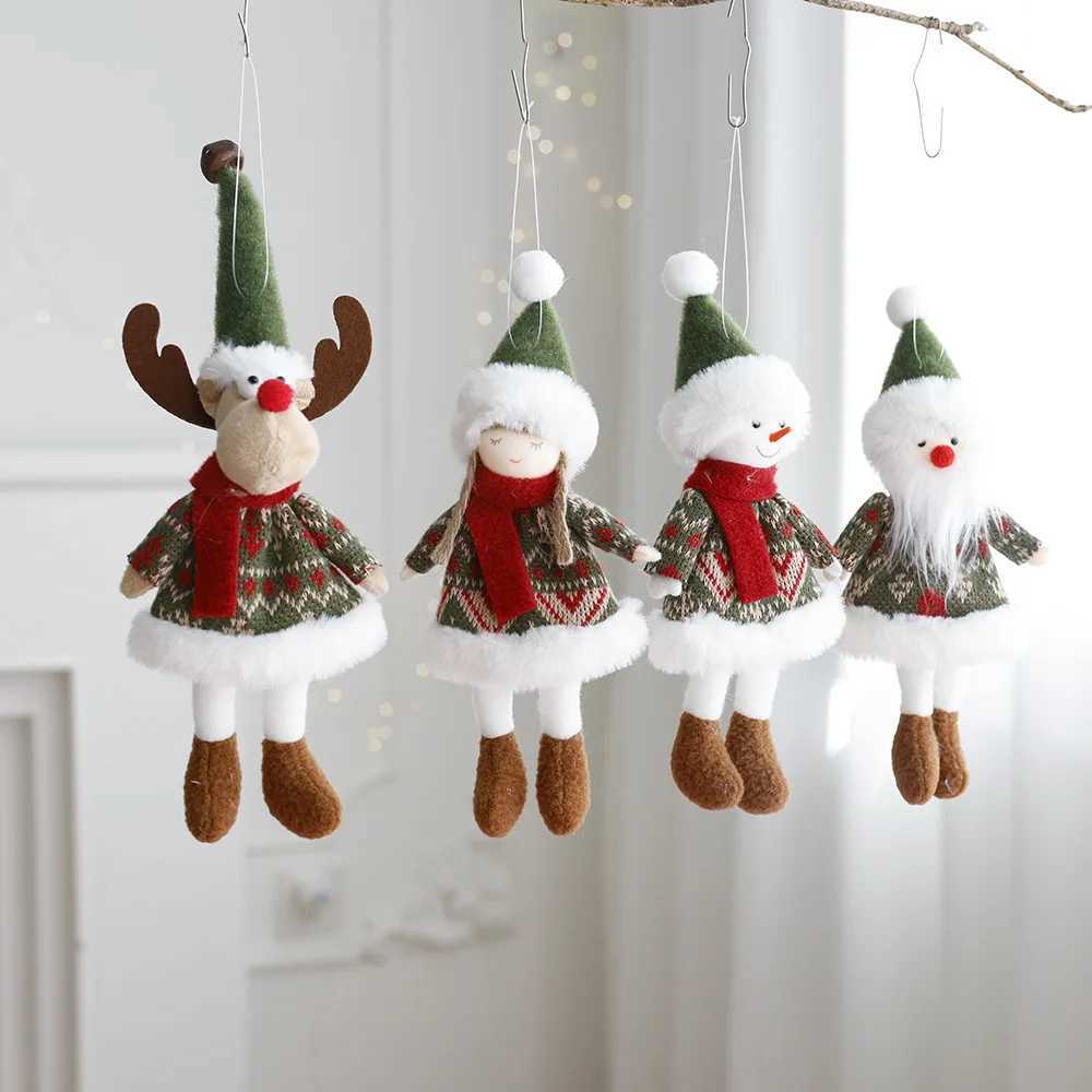 Christmas decoration fabric doll small figurine pendant plush elk Santa Claus snowman Christmas tree decorations C251024