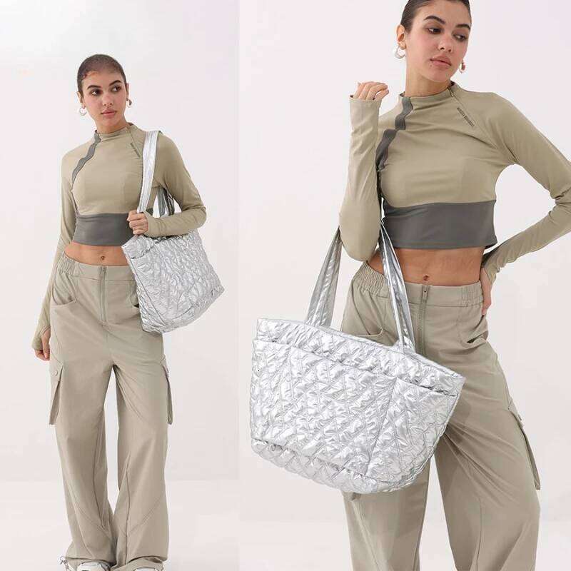 Down Underarm Quilted Space Cotton Padded Shoulder Bag Female Large Capacity Puffy Commute Top-Handle Bags New Autumn Winter 251023 1025
