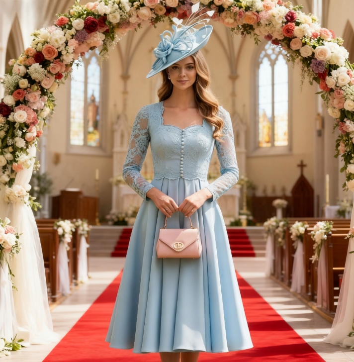 Elegant Mother Of The Bride Groom Dresses Tea Length Satin A-Line Wedding Guest Gowns Lace Appliques Long Sleeves Formal Party Dress 2026 Celebrity We