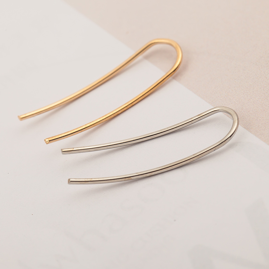 Korean Version of Fashion Creative casual Earrings Personality Trend U-shaped Women's Clip Stud Ear Jewelry