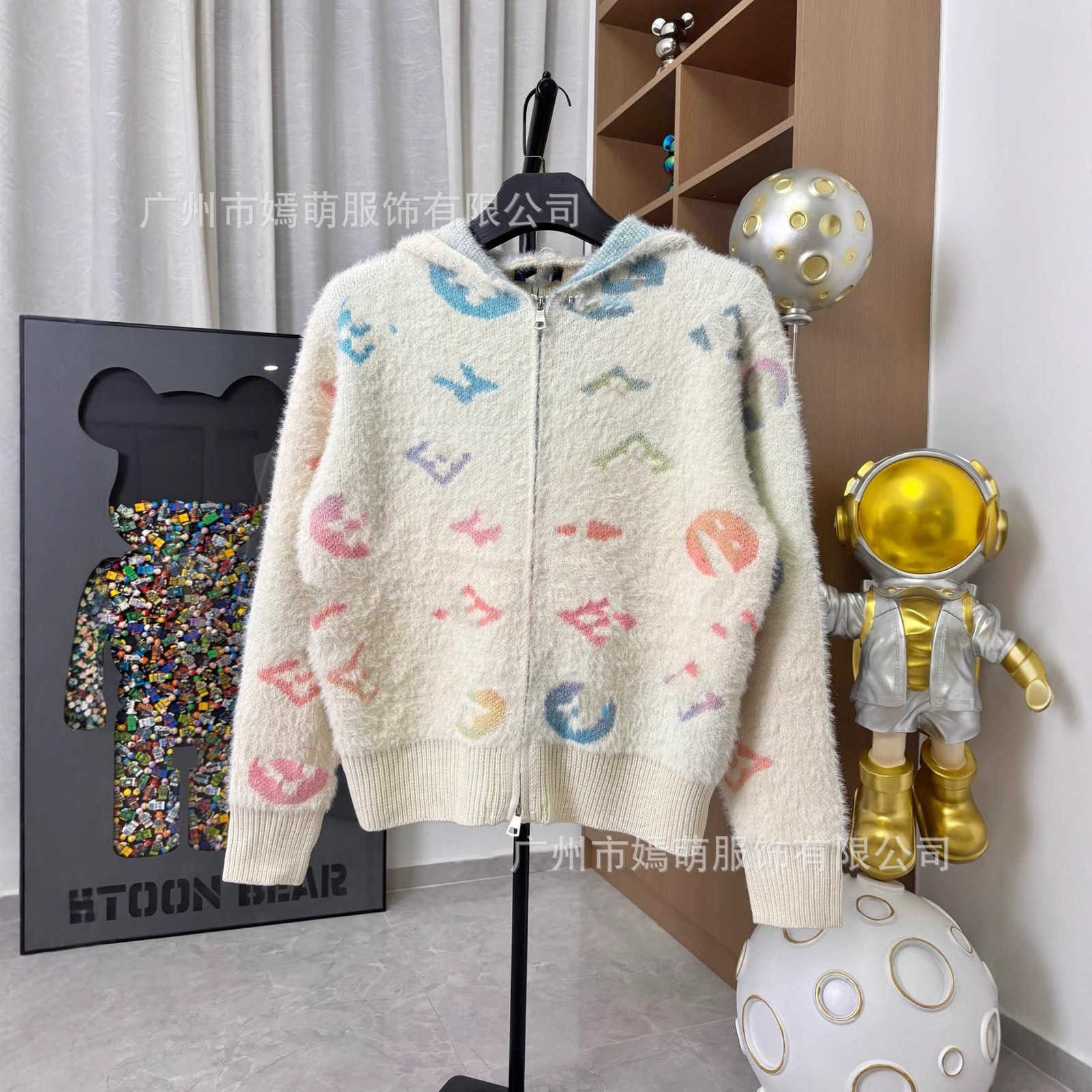 Men's Sweaters Designer Autumn Winter Heavy-duty New Three-color Gradient Vintage Trendy Women's Zipper Hooded Jacket G7L4