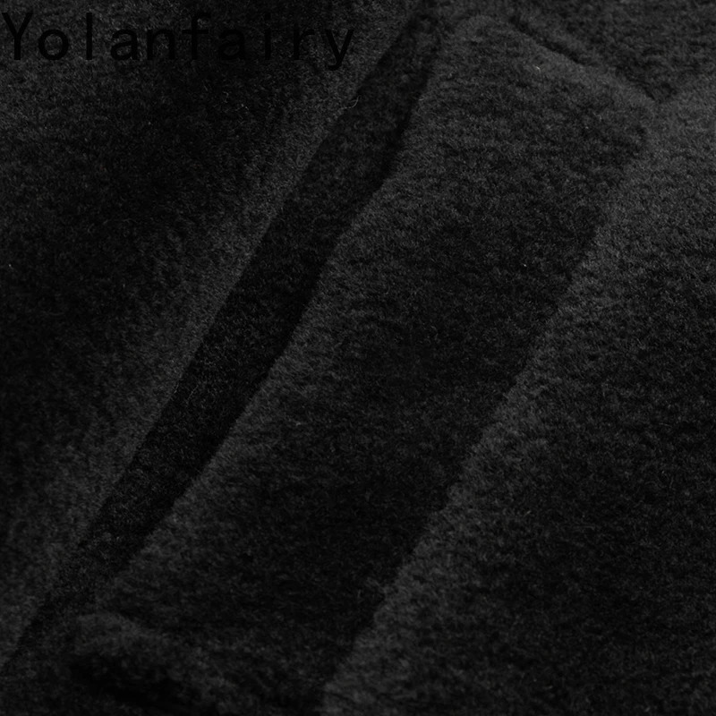 YOLANFAIRY 100 Sheep Shearing Jacket Men Winter Long Wool Coat Man Fashion Real Fur Collar Warm Jackets Mens Clothes 251014