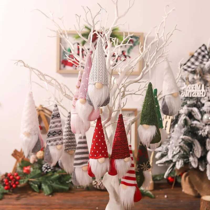 3pcs Christmas Hanging Decorations Swedish Handmade Plush Santa Elves Holiday Tree Ornaments Home Christmas Decor C251024