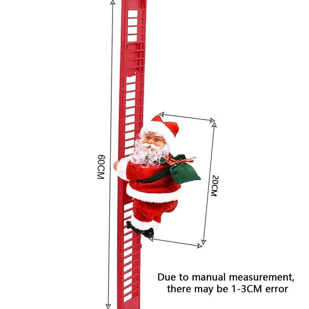 Electric Climbing Ladder Santa Claus Music Doll Christmas Ornament Decoration for Home Christmas Tree Hanging Decor NewYear Gift C251024