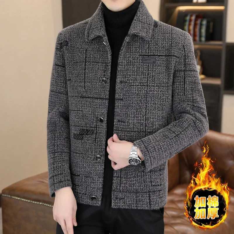 2023 Winter Warm Business Casual Woolen Jacket for Men Fashion Slim Fit Casual Short Trench Coat Windproof Jacket Office SocialT251025