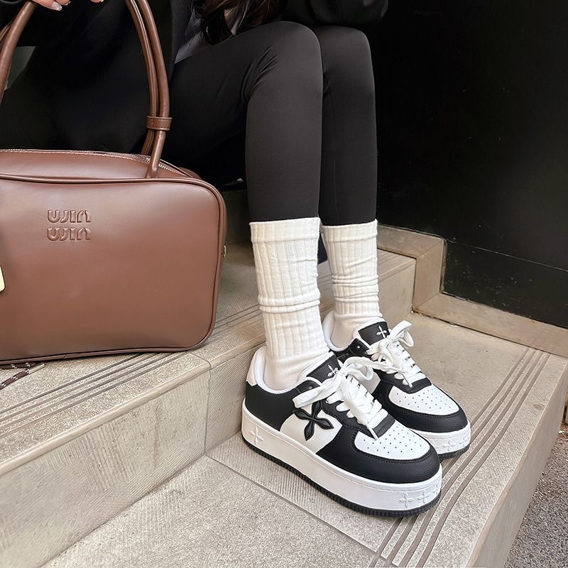 DARSII Sneakers Autumn Breathable Thick Sole Genuine Leather Height Increasing Women's Commuting Casual Shoes Men's Trendy Versatil shoes