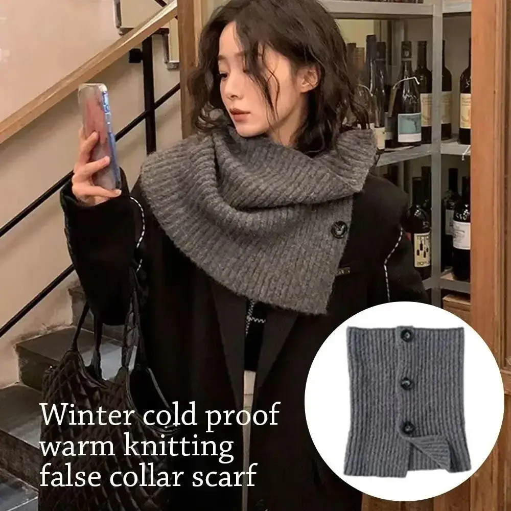 Neck Guard Knitted Turtleneck Scarf Solid Color Detachable Neckerchief Wrap Turtleneck Neck Warmer Girls 251020