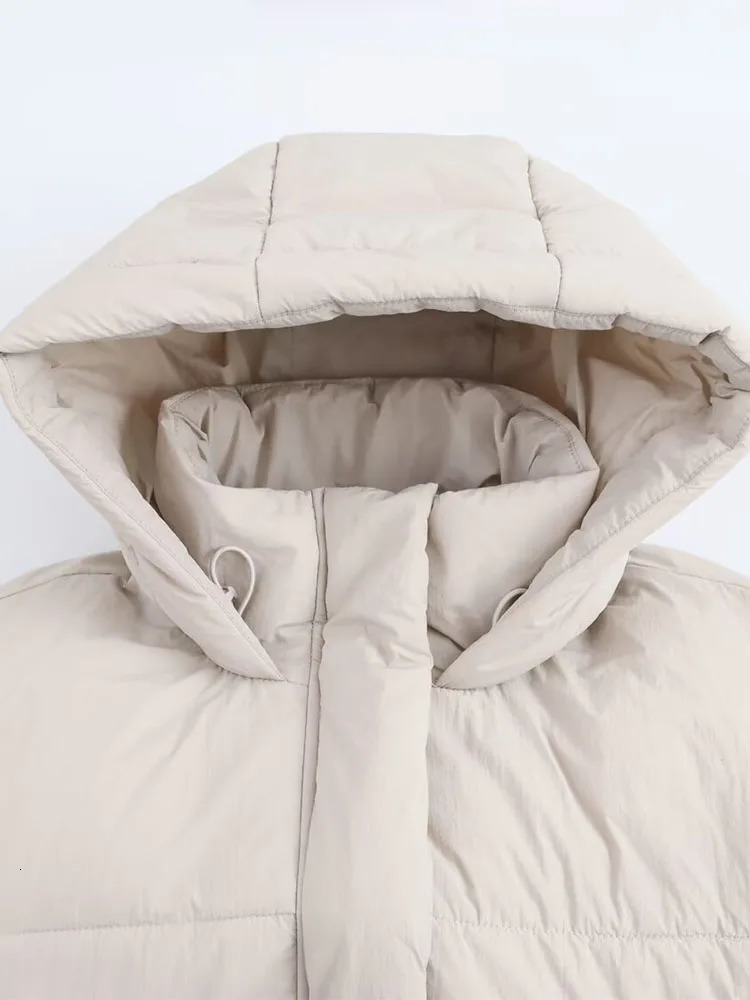 2025 Womens Clothing European and American Style French Thickened Warm Cotton Hooded Thick Jacket 251013