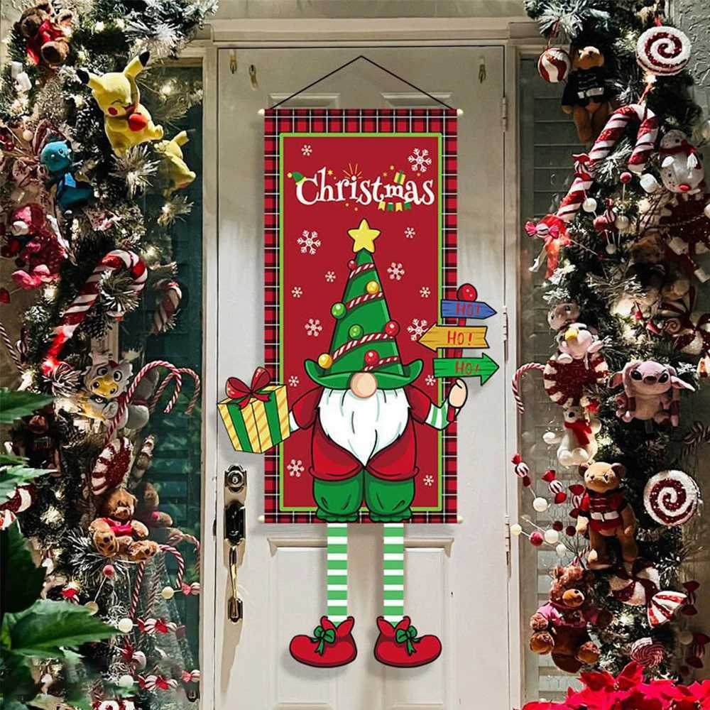 Runtowo 2025 Christmas Hanging Flag Banner Christmas Decorations For Home Christmas Door Ornaments Santa Claus Snowman Gifts C251024