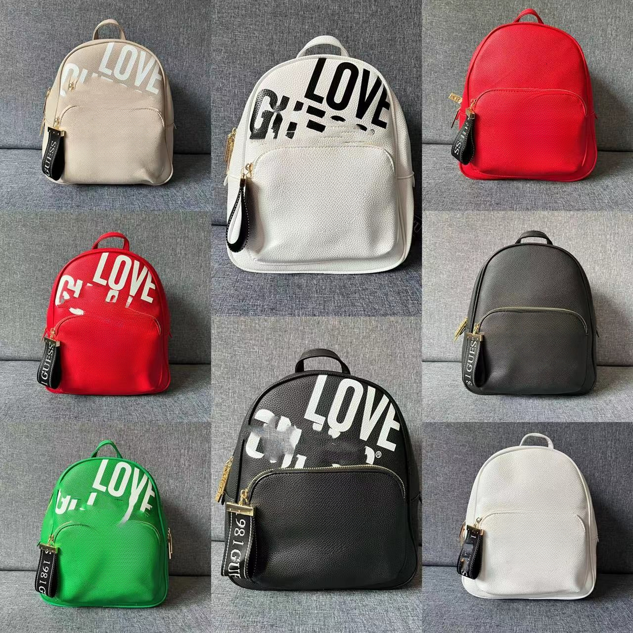 New European and American Fashion Casual Simple Solid Color Letter Large Capacity Designer Backpack Mommy Bag Women's Bag
