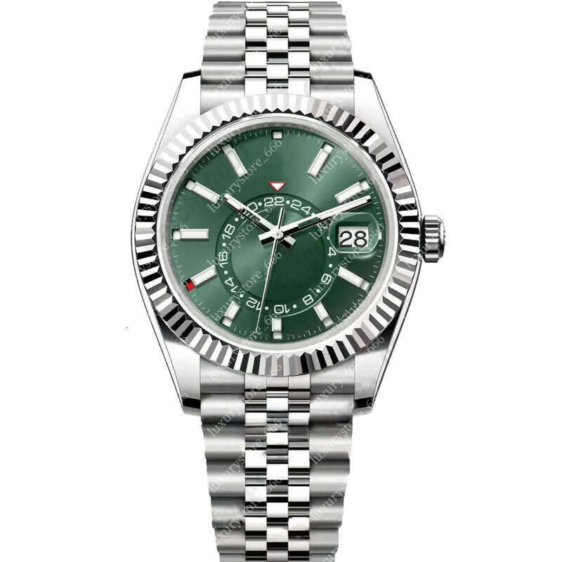 Watches Mechanical Sky Dweller Automatic 42mm Mens Watch Air Double Rotation Date 904L Stainless Steel Timepiece