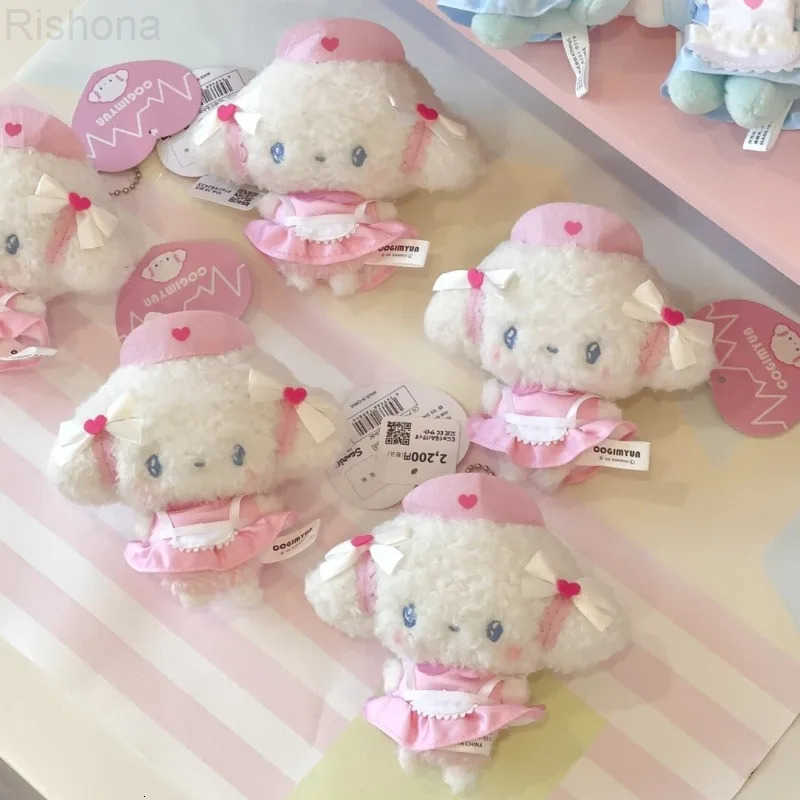Sanrio Kawaii Doctor Nurse Series My Melody Kuromi Cogimyun Hello Kitty Plush Keychain Decoration Doll Backpack Charm Girls Gift L251025