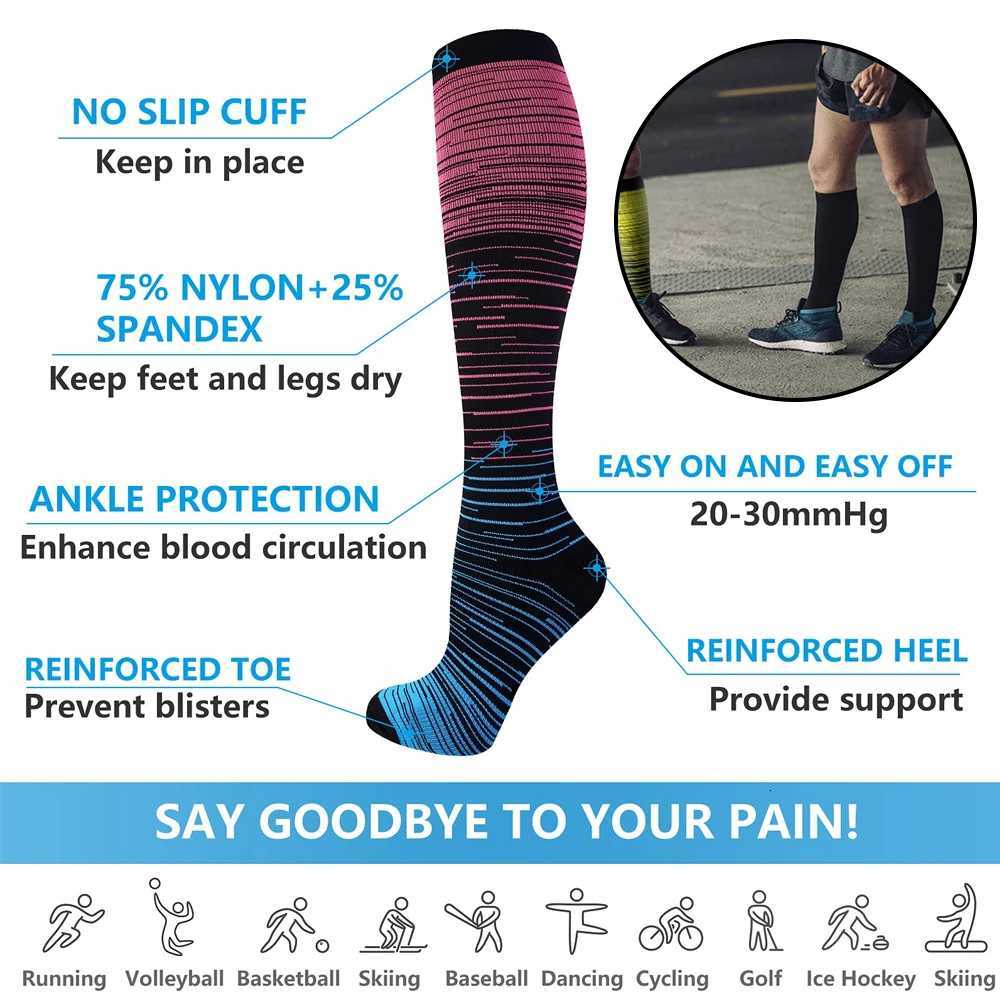 Copper Compression Socks for Men and Women Knee High Sports Socks Running Athletic Medical Pregnancy 6 Pairs 1520mmHg Y251024