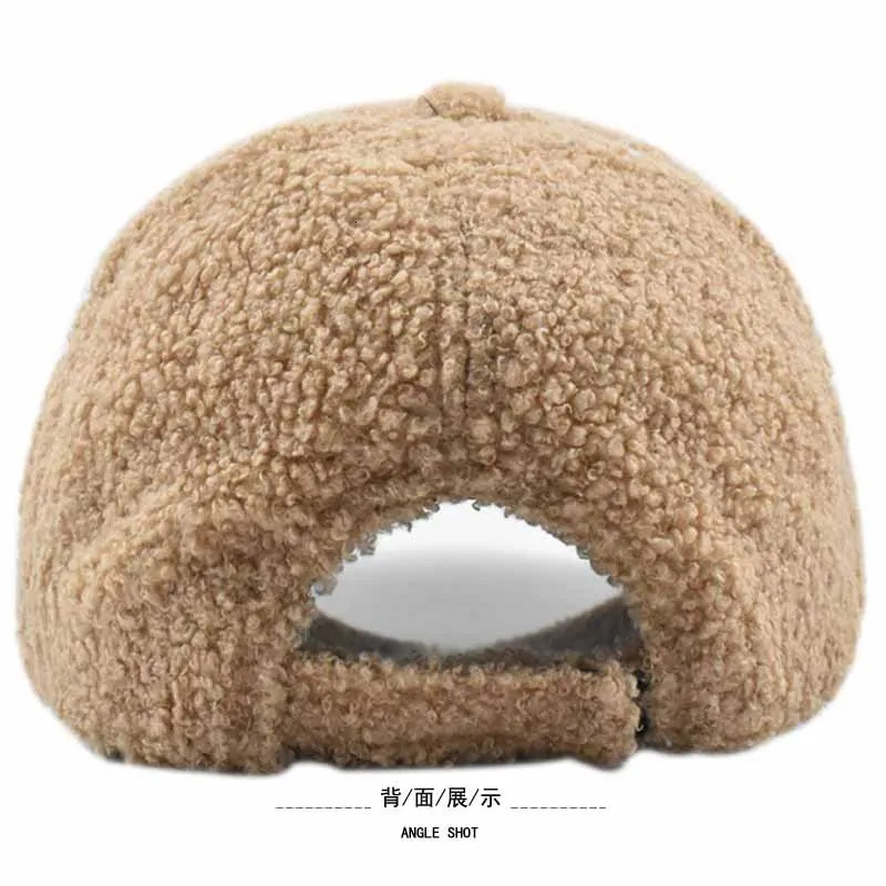 Winter Hat Womens Solid Color Lamb Fleece Baseball Hat Mens Outdoor Thick Warm Duck Tongue Hat Windproof Hat 251023
