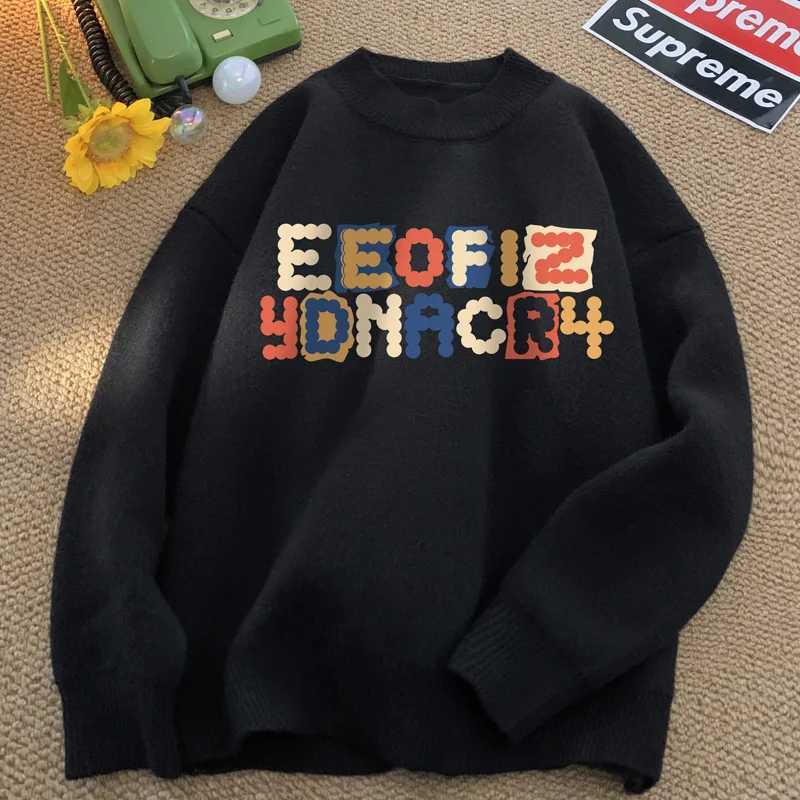 Mens Oversized Sweaters Autumn White Knitted Sweater Fashion Letter Print 5XL Casual Wear for Man Knit Pulloves Men ClothesT251025