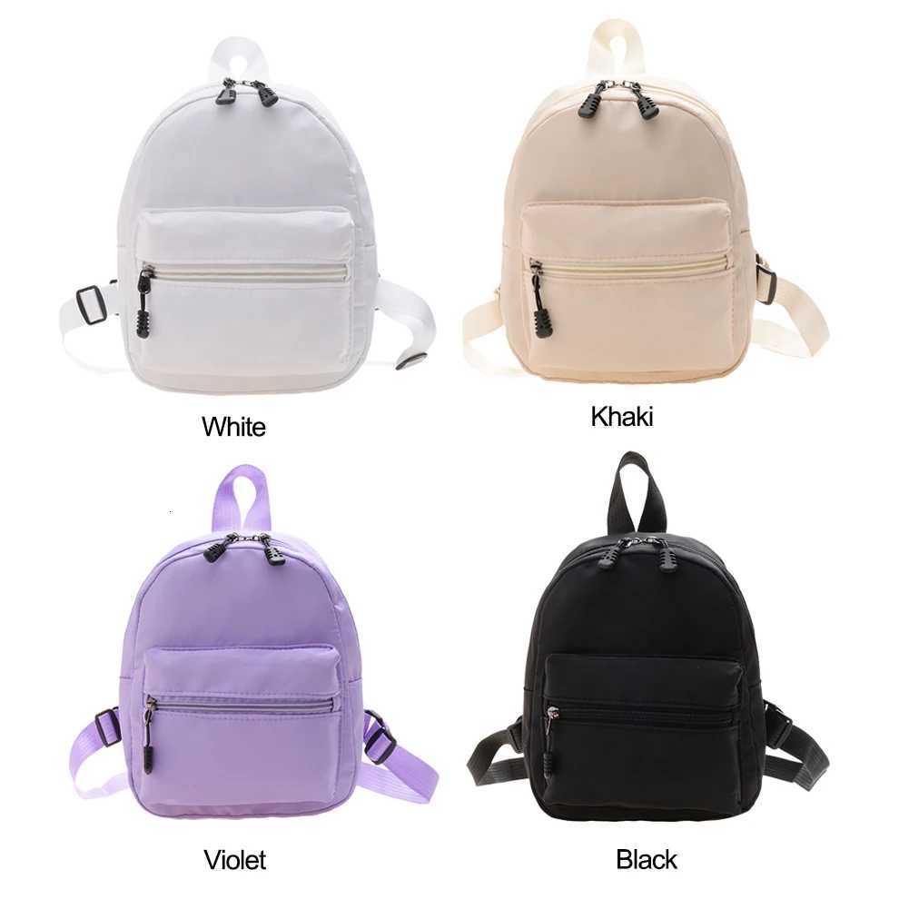 Fashion Solid Color Backpack Women Nylon Knapsack Preppy Style Mini Rucksacks W251025