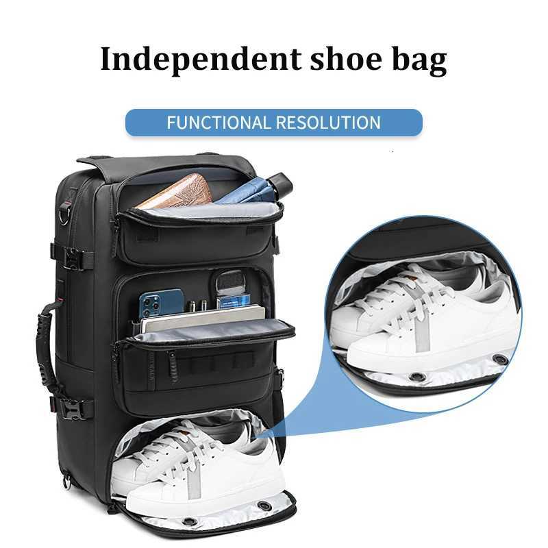Men Travel backpack waterproof 17 inch Business Laptop Backpack with Separate Shoe Bag USB charging 50L outdoors Hiking Backpack W251025
