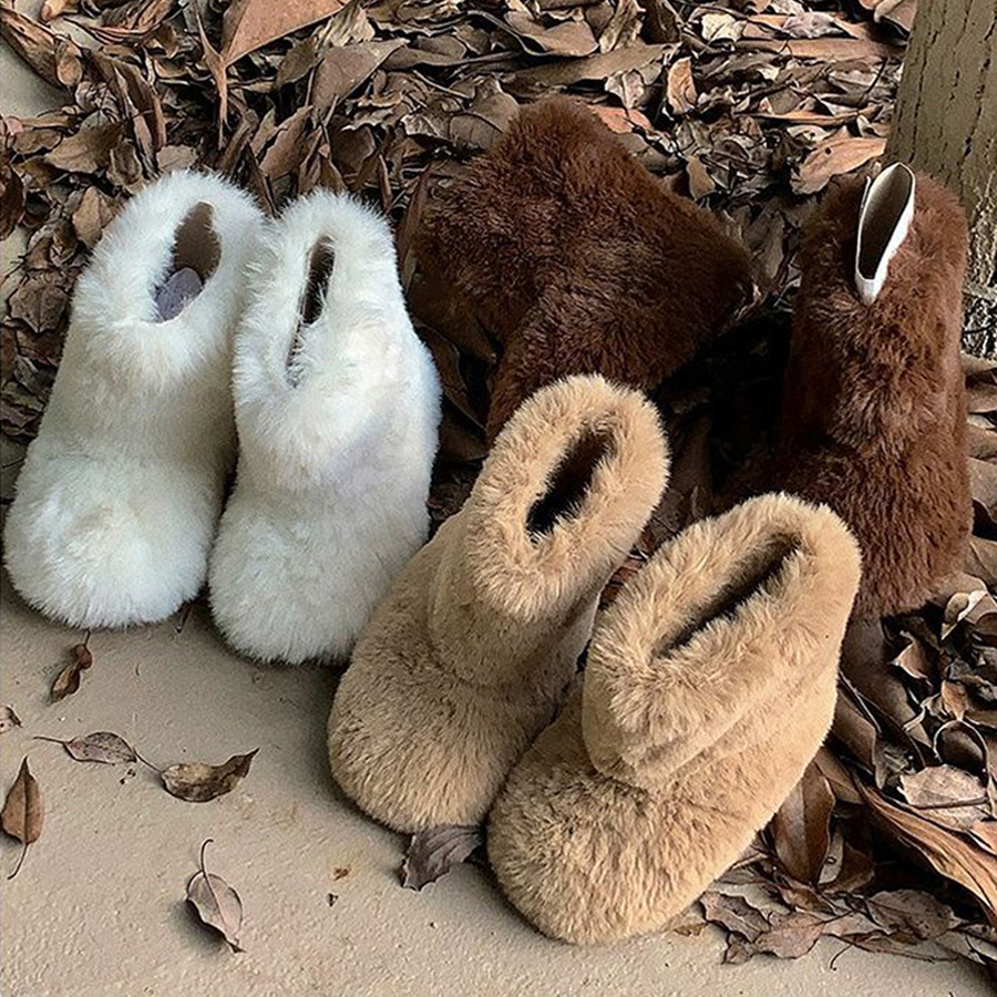 Girls Furry Boots for Kids Toddler Furrry Winter Ankle Boots Warm Walkfashion Children's Girl Thermal Boots Size 21 - 30 W1171