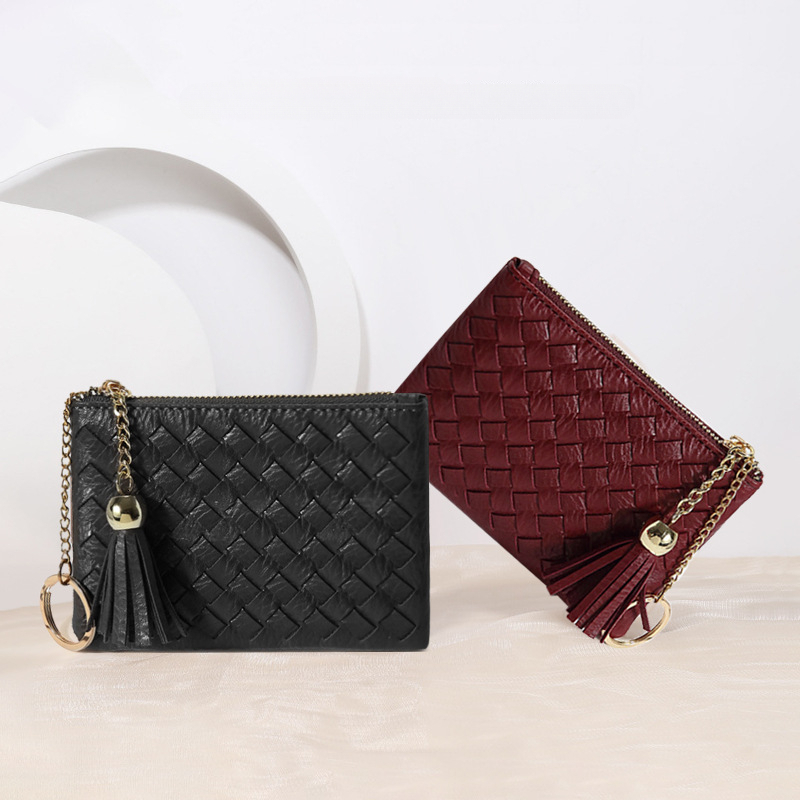 Luxury Brand Designer Bag Spring Summer New Zipper Small Coin Purse Simple Solid Color Lightweight Card Holder Handwoven Bag Cute Exquisite Women'