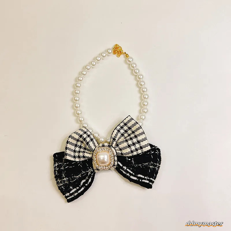 Pet Dog Necklaces With Bowknot Pearl For Kitty & Puppy - High-Grade Cat Necklace Jewelry Ddmymaster