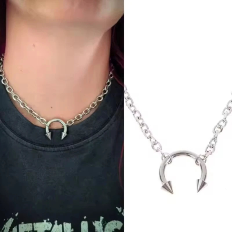Personalized Punk Style Chain Rivet Necklace Mens and Womens Fashion Y2k Holiday Party Accessories Jewelry Gifts 251023