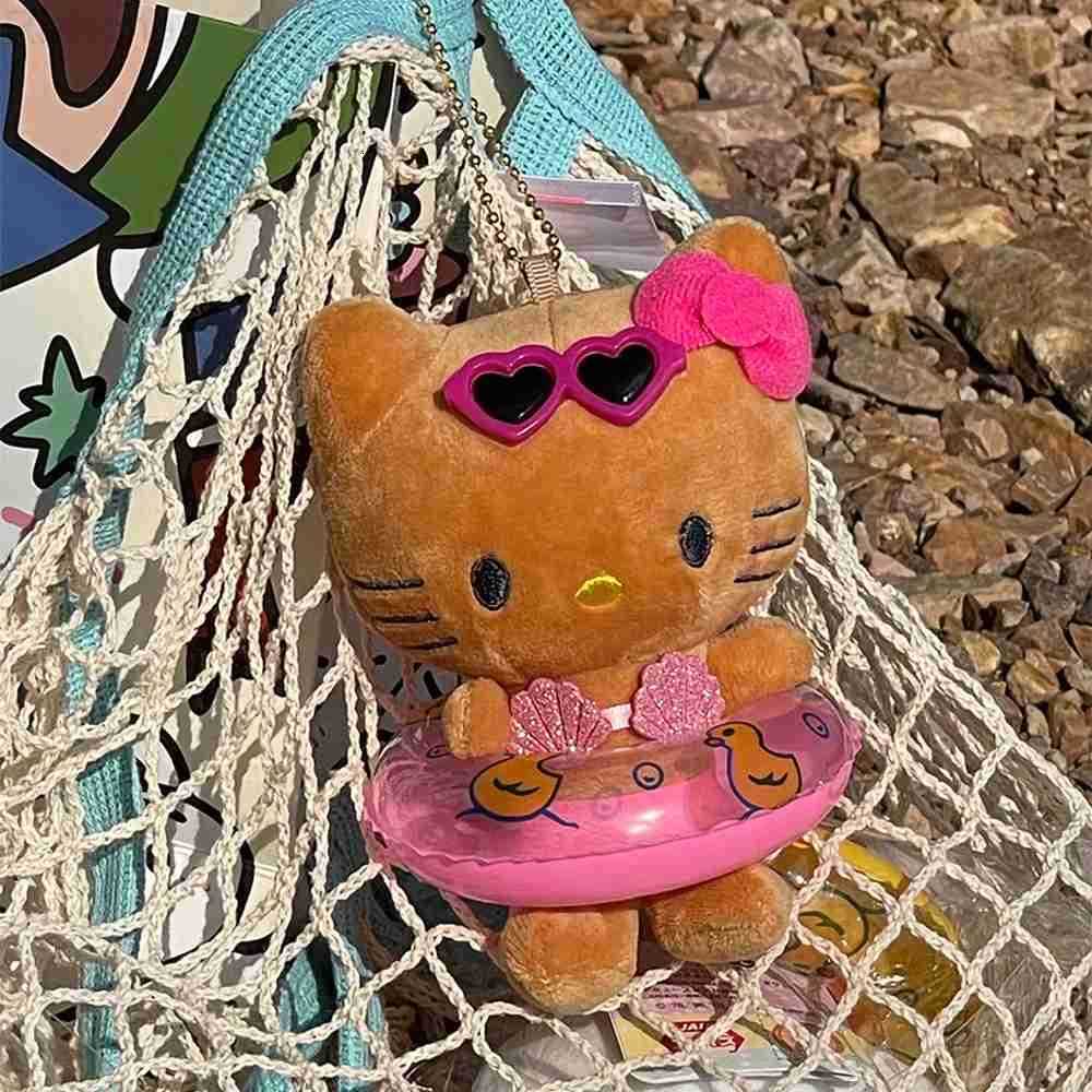 Sanrio Kawaii Cartoon Keychain Hello Kitty Plush Doll Pendant Key Ring Charms Backpack Car Decor Bag Accessories Girls Gifts H251128