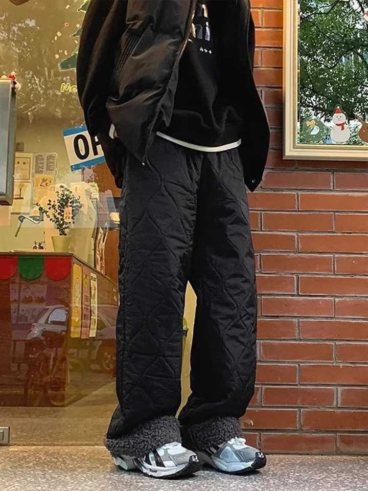 Thicken Fleecelined Cotton Pants for Women Warm Casual Cold Resistant Extreme Cold Cotton Wideleg Trousers FemaleT251025