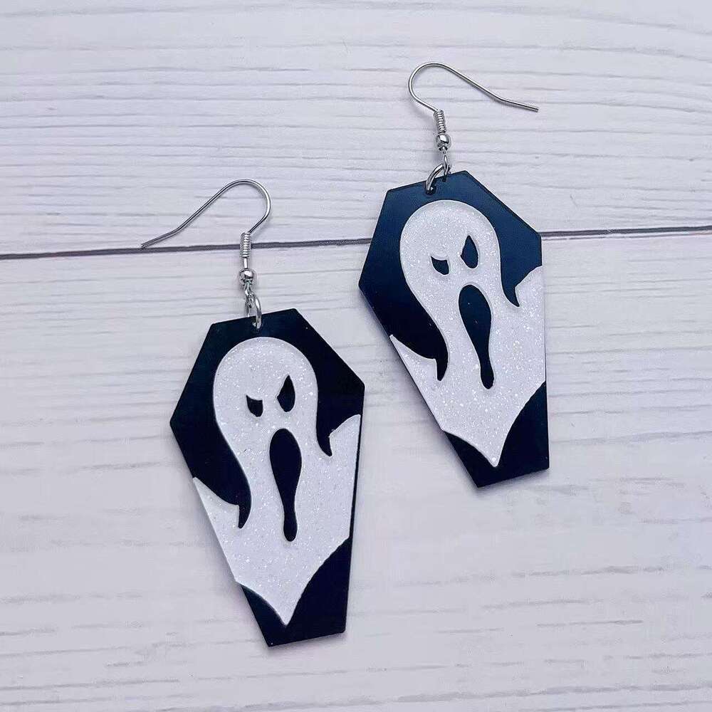 New Halloween Printed Cute Funny Earrings for Women Ins Design Sense Alien Pumpkin Ear Jewelry Accessories