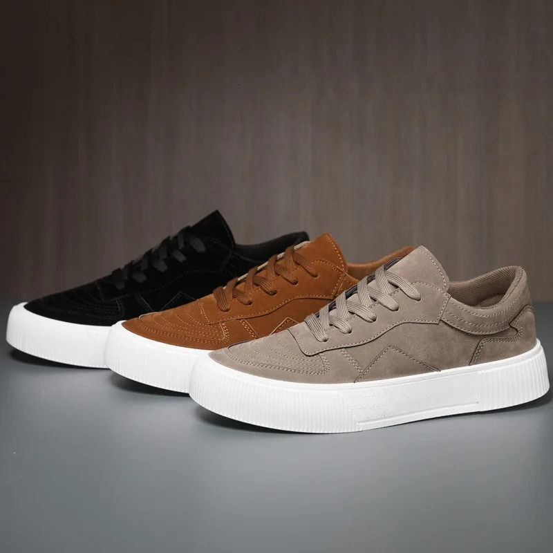 Mens Vulcanized Shoes Fashion Casual Sneakers Lace Up Platform Shoe High Quality Suede Casual Shoes for Men Sneakers Man Shoes 251023