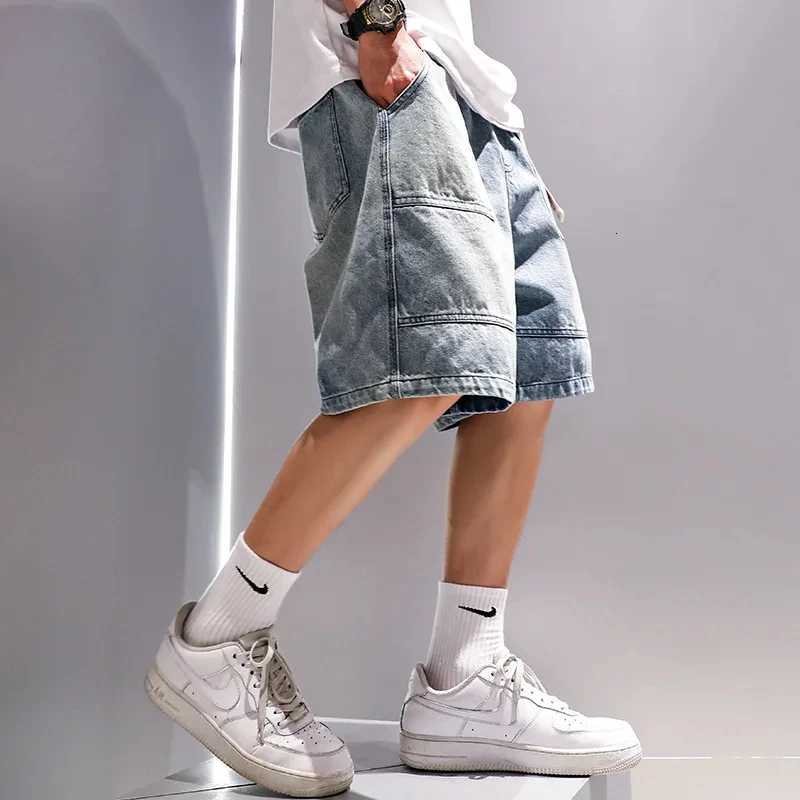 Fashion Casual Denim Shorts Mens Trend Ins Youth Pop Summer Wear Japanese Gothic Hip Hop Loose Casual Cargo Five Quarter PantsXJ251025