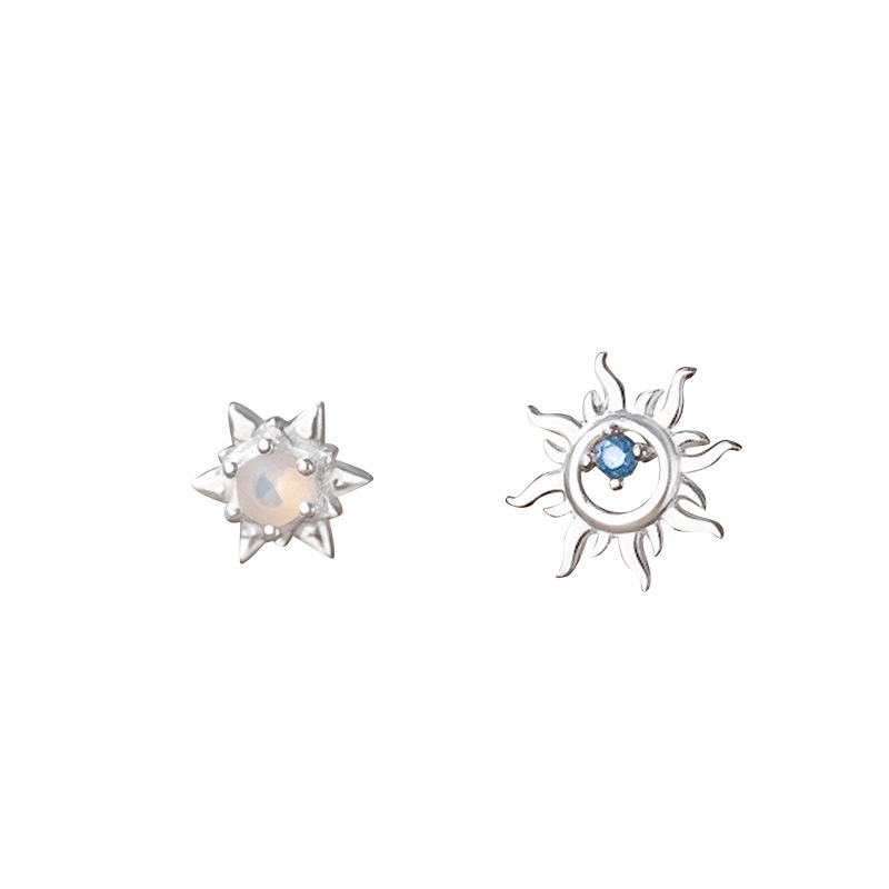 Designer earrings S999 pure silver sun shining star zircon earrings, simple and luxurious star earrings Luxury earrings free shipping gift for women