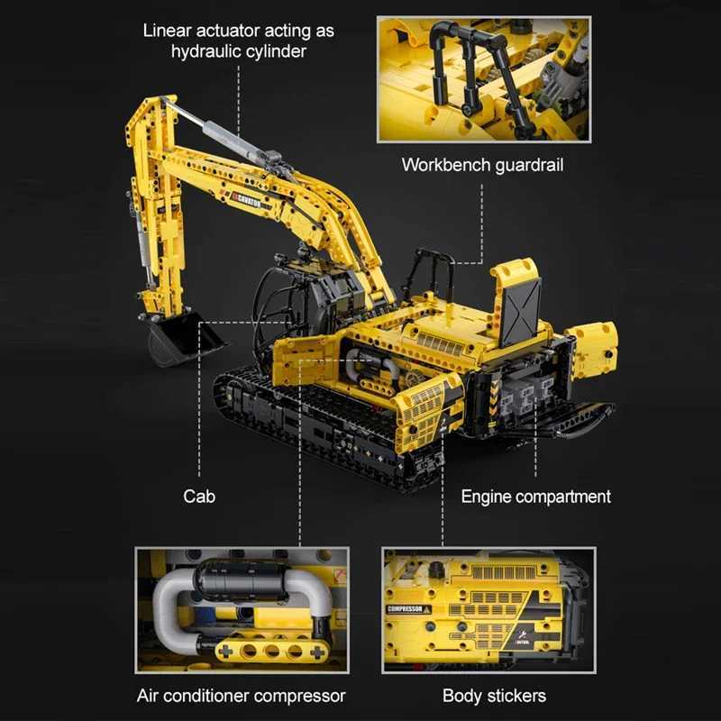 1702Pcs Cada 120 City Remote Control Engineering Car DIY Model Building Blocks RC Excavator Bricks Toys For Kids Gift C251023