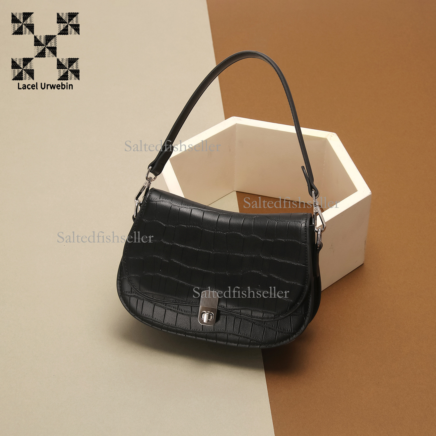 Lacel Urwebin Designer New Women's Single Shoulder Underarm Bag Luxury Fashion Versatile High End Crossbody Bag Metal Buckle Flip Commuter Busine