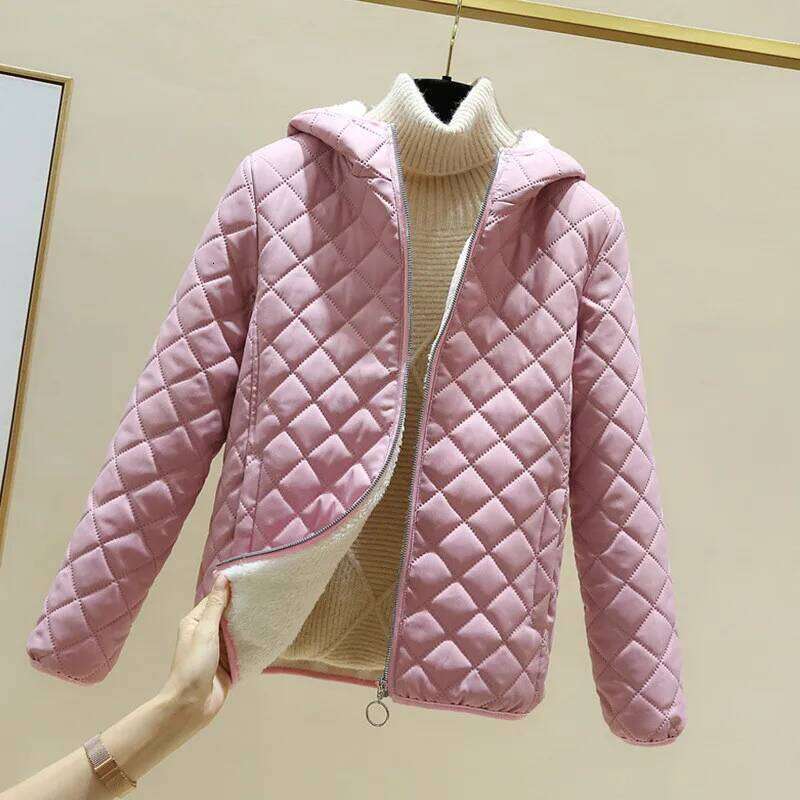 Black 2025 New Winter Female Korean Fleece Cotton Outcoat Padded Jacket Women Coat Thicken Hooded Parka Ladies Coats Designer Women