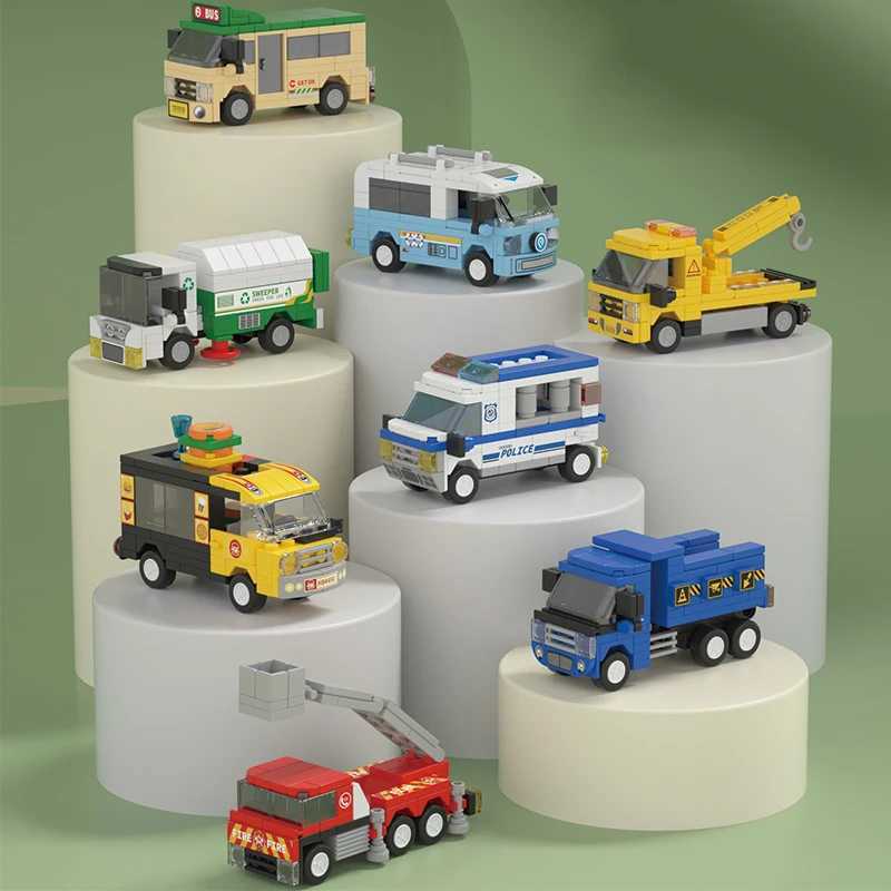 8 puzzle toys building blocks sliding cars city themed simulation vehicles exquisite interior decorations holiday gifts C251023