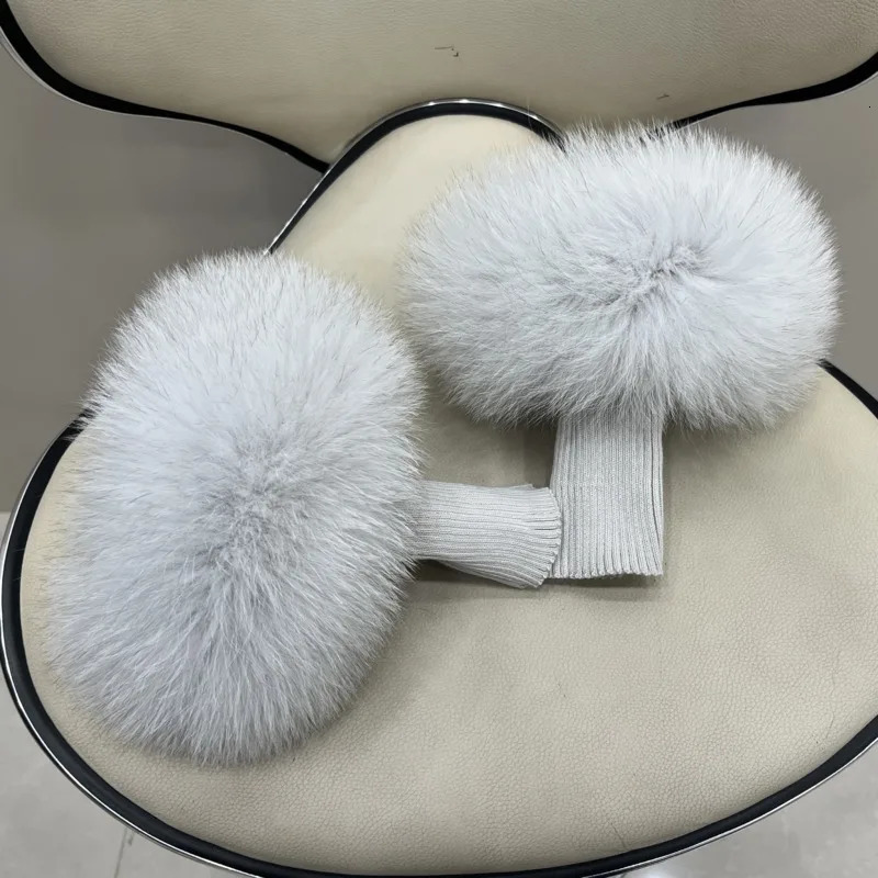 Fox Fur Cuffs For Wrist Fur Arm Wrist Winter Elastic Cuffs Warm Ladies Fox Fur Decoration For Shoes Thick Arm Sleeve 251023