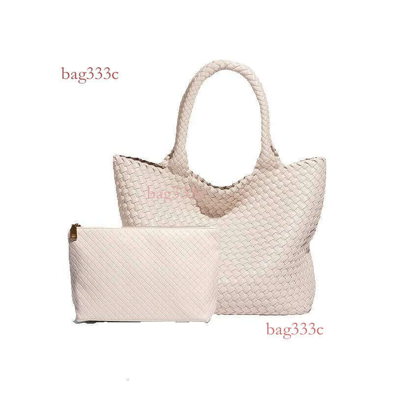 Hand-Woven Casual Large Capacity Tote Summer New Fashion Commuting Versatile Shoulder Bag For Women Cowhide Woven Bag