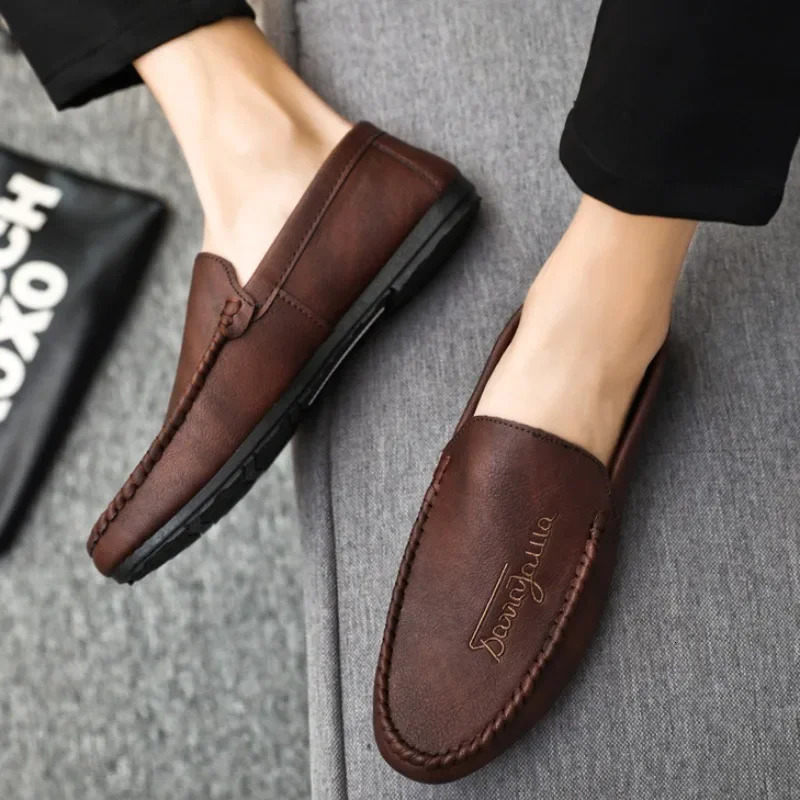 Men Summer Casual Shoes for Men SlipOn Loafers Comfortable Soft Leather Driving Shoes Breathable Moccasins Zapatillas 251023