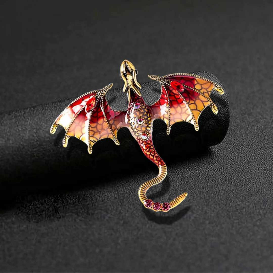Stylish Cartoon Dragon Enamel Pin With Sparkling Crystal Set Creative Jewelry Lapel Badge Brooch For Friends Gift J251115