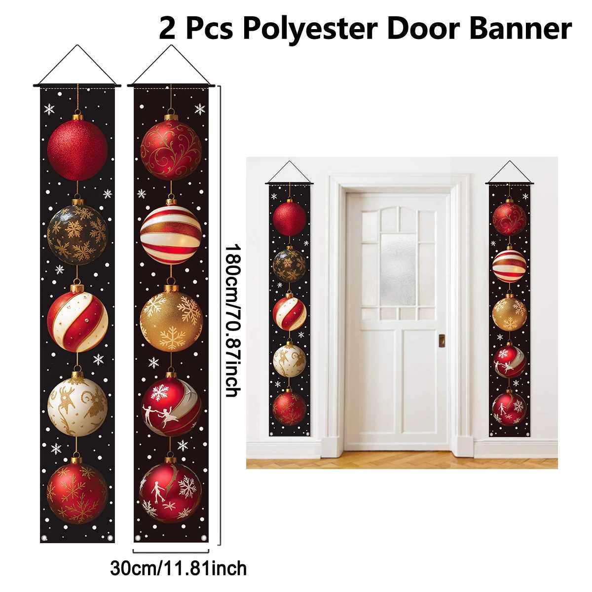 Christmas Hanging Door Banner Merry Christmas Decoration for Home 2025 Xmas Ball Decor Navidad Notal Noel Ornament New Year 2026 C251024