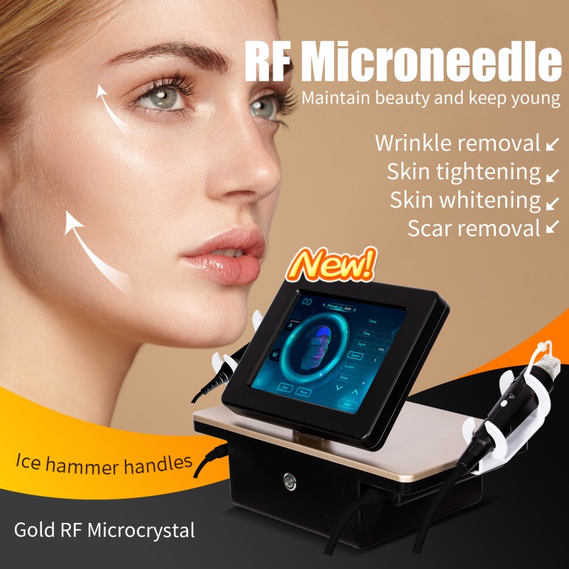 Black Gold Microneedle Equipment Facial Lifting Repairing Acne Scars Acne Marks RF Microneedling Fractional For Skin Rejuvenation