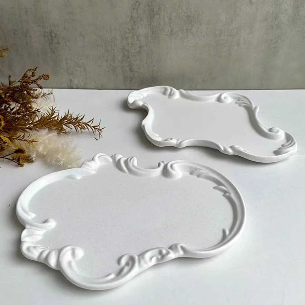 Baroque Style Storage Tray Silicone Mold DIY European Style Lace Tray Crafts Making Plaster Concrete Molds He Decor Y251025