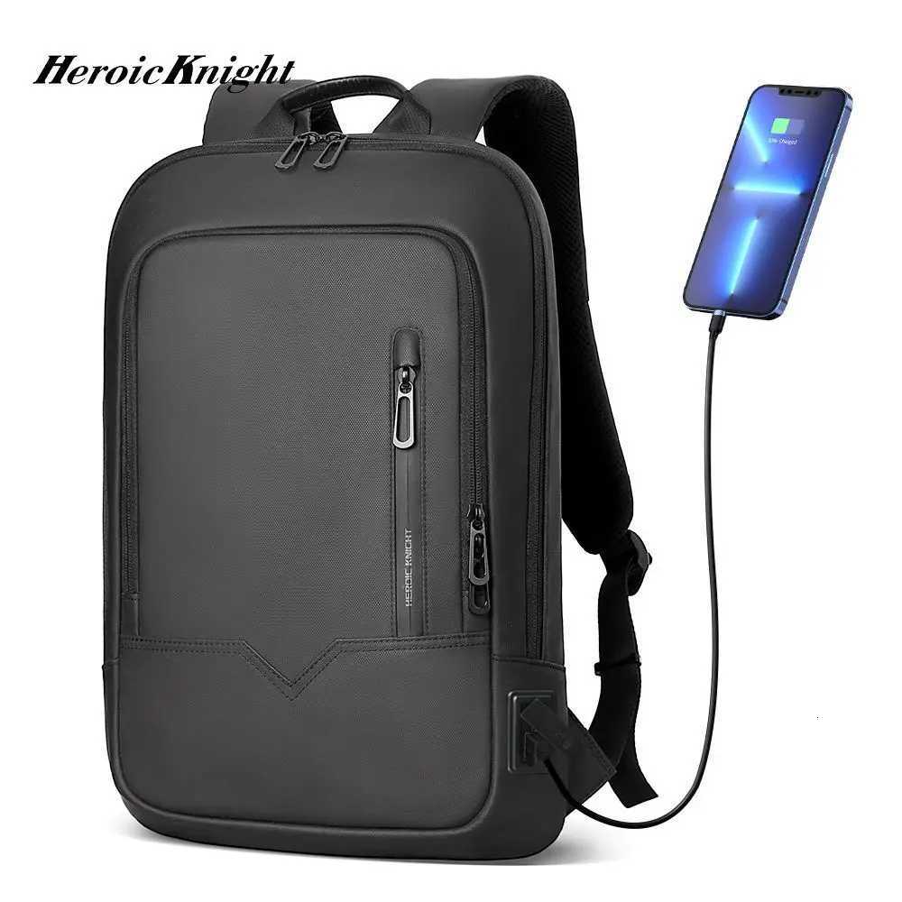 Heroic Knight Men Business Backpack Slim Waterproof 14 Laptop Bag Light weight College Backpack Fashion Women Backpack Black W251025