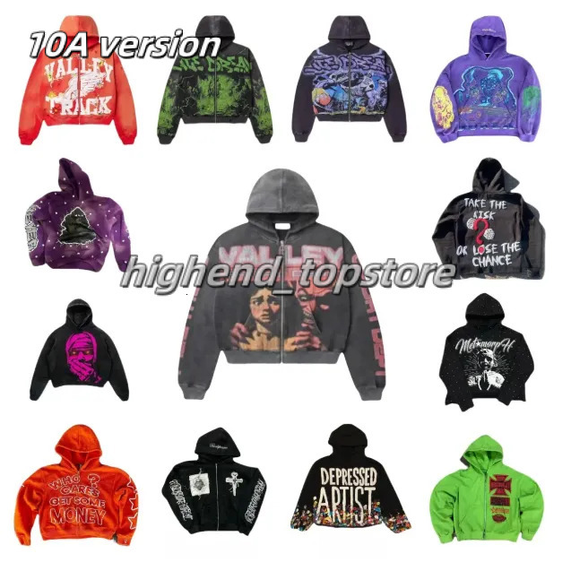 Valley Retro Designer vale Hoodies For Men Cartoon Hoodie Men's Y2K Harajuku Punk Grunge Art Streetwear Loose Hoodies Designer Hip-Hop Couples Pullover 89b