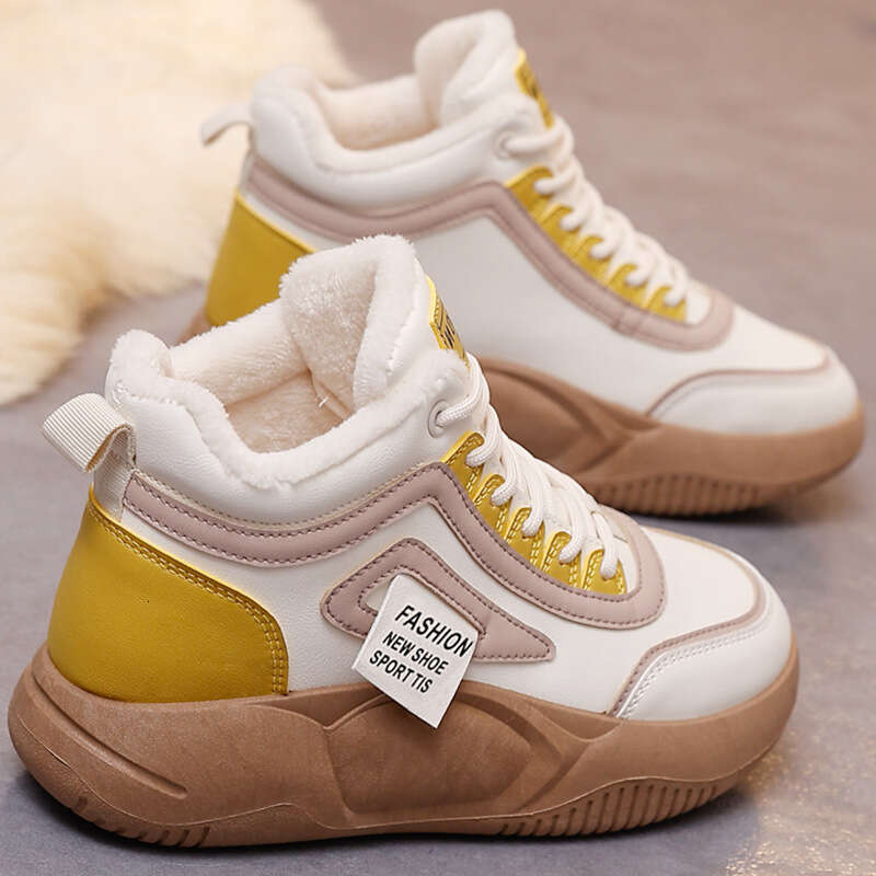 New Winter Thick-Soled Height-Increasing High-Top Casual Ins Style Sneakers Cotton Shoes with Fleece Autumn winter women snow top sport Casual boots