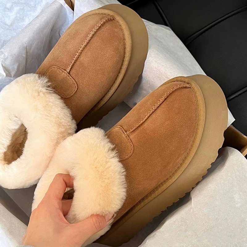 2025 Winter New Design Fleece-Lined Thick Bottom Height Increasing Snow Boots Fashionable and Versatile Outdoor Wear resistant and Anti slip Cotton Sh