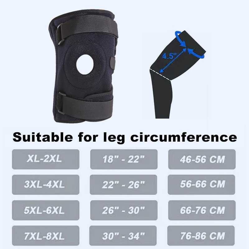 PlusSize Sports Knee Brace with Adjustable Strap Silicone Spring Knee Support Patella Protection Knee Pad for Running Hiking Y251024