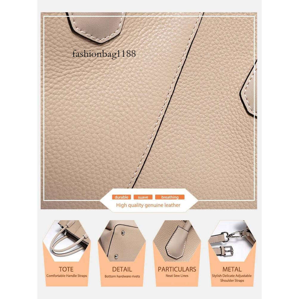 Zency Women's Genuine Leather Top-Handle Bag Noble White Crossbody with Three Compartments for Daily Work And Shopping
