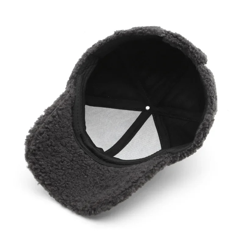 Autumn Winter Baseball Cap Women Artificial Lamb Wool Hats Keep Warm Cap Plush Baseball Caps Spring Baseball Cap Solid Sunshade 251023